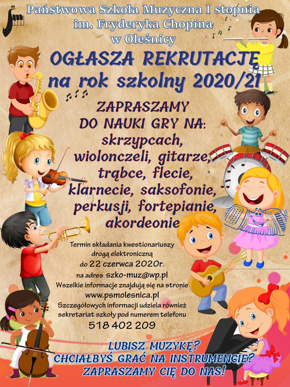 plakat szkoła muzyczna